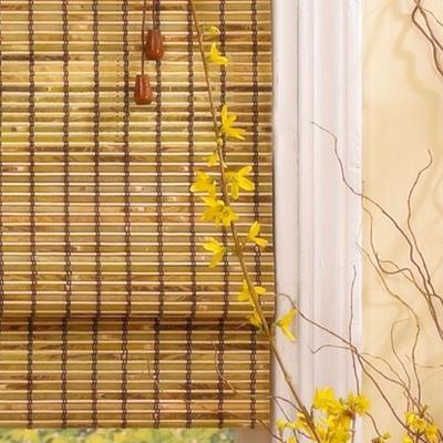 Roman Shade - Deluxe Burnt Bamboo w/Valance Roman Shade - Deluxe Burnt Bamboo w/Valance
